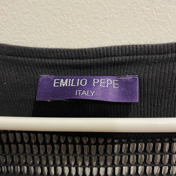 Emilio Pepe Ray Black Mesh Zip-up Jacket Size S Bomber Witchy Y2K Artsy Sheer - Picture 5 of 11